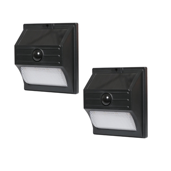 2-Count Mainstays Solar Powered Wall Mount Outdoor LED Deck Light