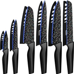 12-Piece Stainless Steel Colorful Geometric Pattern Kitchen Knife Set