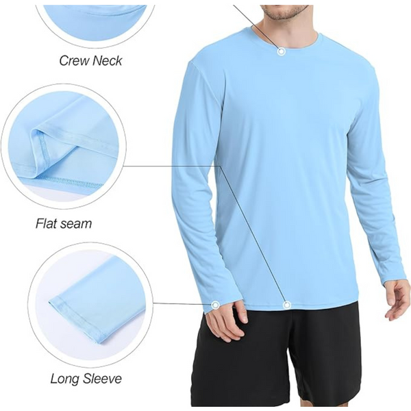 4-Pack Kinglaman UPF 50+ Men's Long Sleeves Dry Fit Shirts