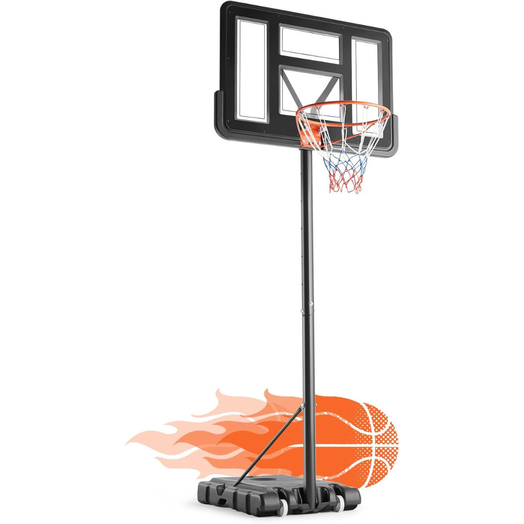 Dumos 4.2-10Ft Adjustable Height Portable Basketball Hoop W/44" Shatterproof Backboard