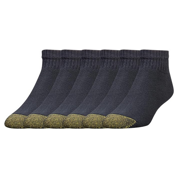 6-Pairs Gold Toe Men's 656P Cotton Quarter Athletic Socks