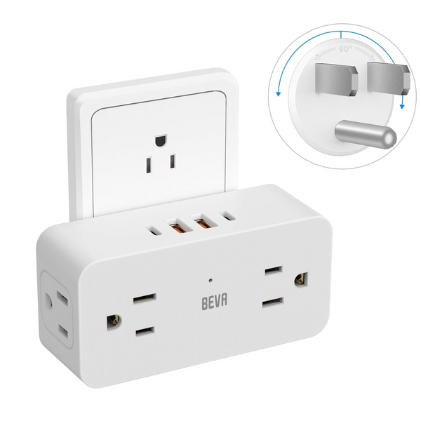 Beva Multi Wall Outlet Extender With Rotating Plug