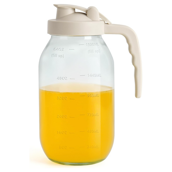 2-Quart Glass Pitchers With Filter Lid Airtight Water Jug