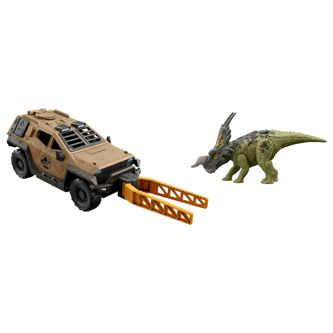 Mattel Jurassic World Truck & Einiosaurus Dinosaur Action Figure Toy Set