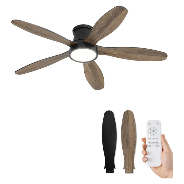 Zmishibo 52 Inch Flush Mount Low Profile Ceiling Fan