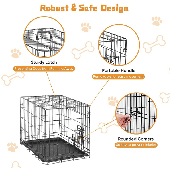 Dumos 24 Inch Small Double Door Dog Cage