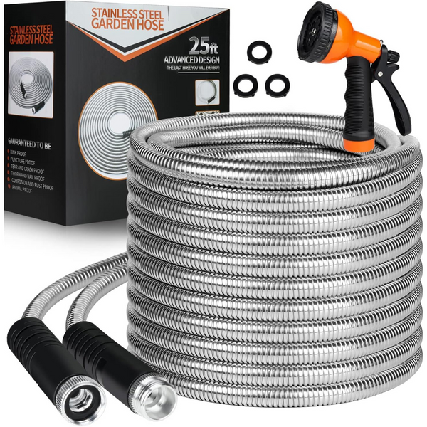 25ft Stainless Steel Heavy-Duty Lightweight Flexible Metal Hose