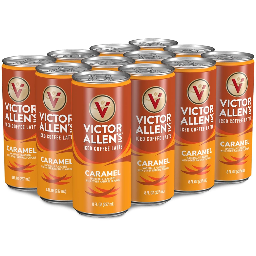 12-Pack Victor Allen's Coffee Caramel Iced Canned Latte, 8Oz Cans