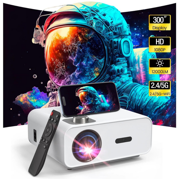 Groview C12 12000-Lumens Projector With 2.4G/5G WiFi & Bluetooth