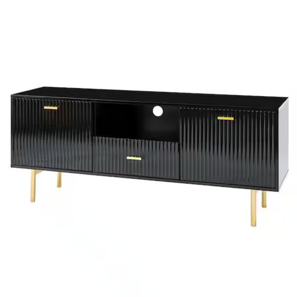 Jayden Creation Idacio 57.7" TV Stand With Drawer (Black)