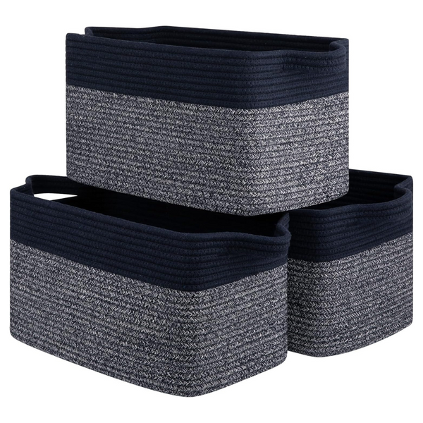 3-Pack Sixdove Woven Cotton Rope Decorative Storage Baskets (Various)