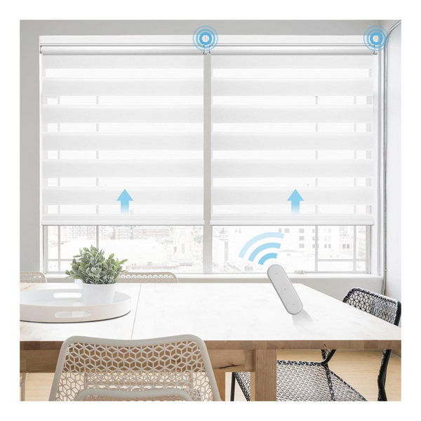 Smart Motorized Zebra Blackout Blinds With Remote Control