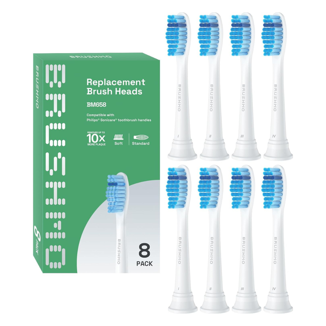 8-Pack Brushmo Toothbrush Replacement Heads For Sonicare