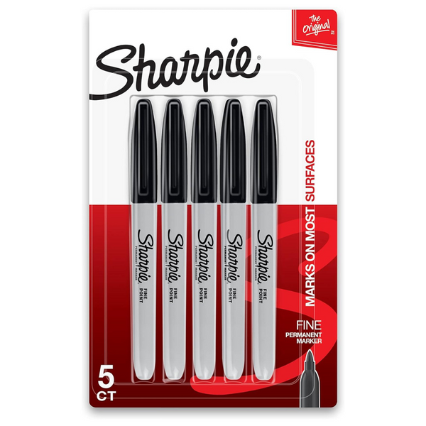 5-Count Sharpie Permanent Fine Point Marker (Black)