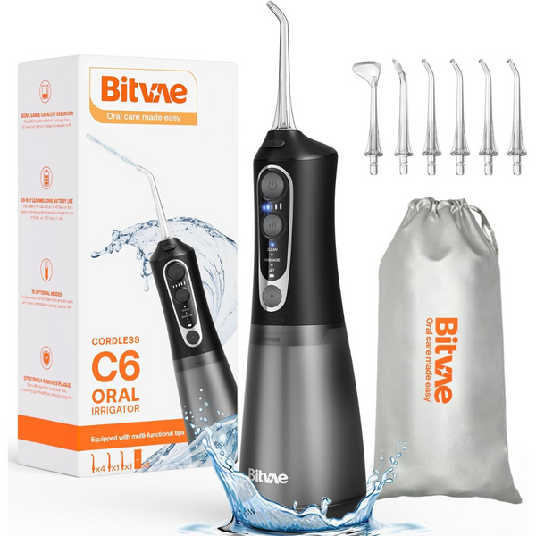 Bitvae Cordless Water Dental Flossers With 6 Jet Tips