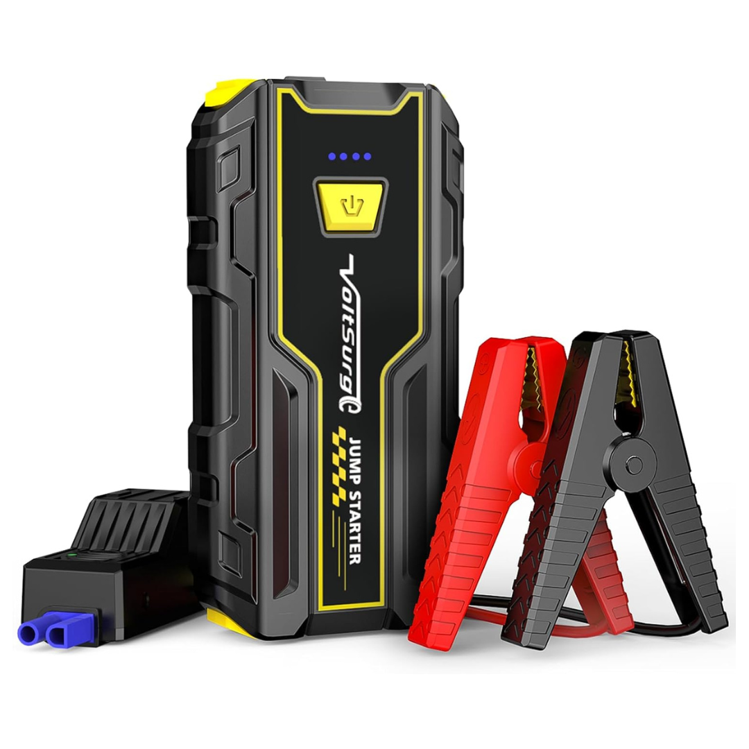 Portable 2000A 12V Car Jump Starter Battery Pack W/ USB Ports & Flashlight