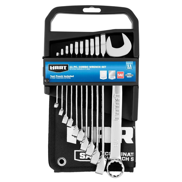 Hart 11-Piece SAE Combination Wrench Set With Tool Pouch