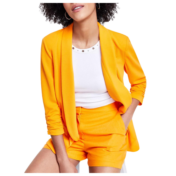 Bar III Women's Knit 3/4-Sleeve Boyfriend Blazer