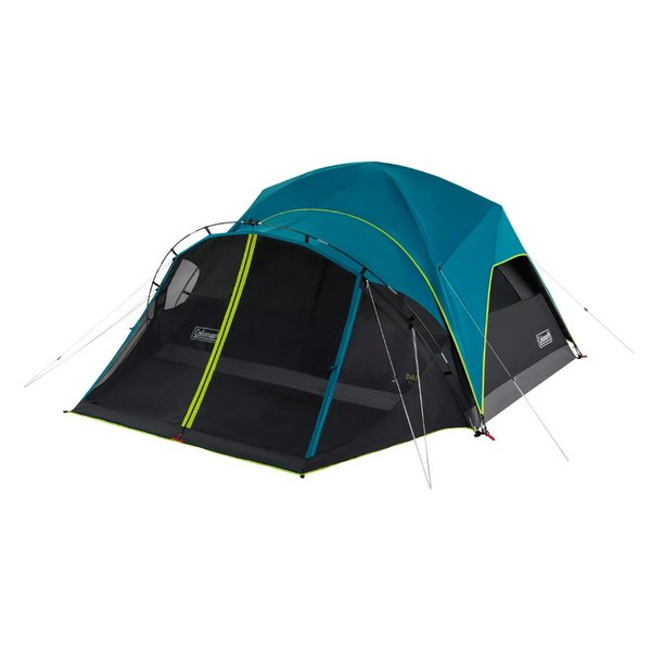 Coleman Carlsbad 4 Person Dark Room Dome Camping Tent With Screen Room