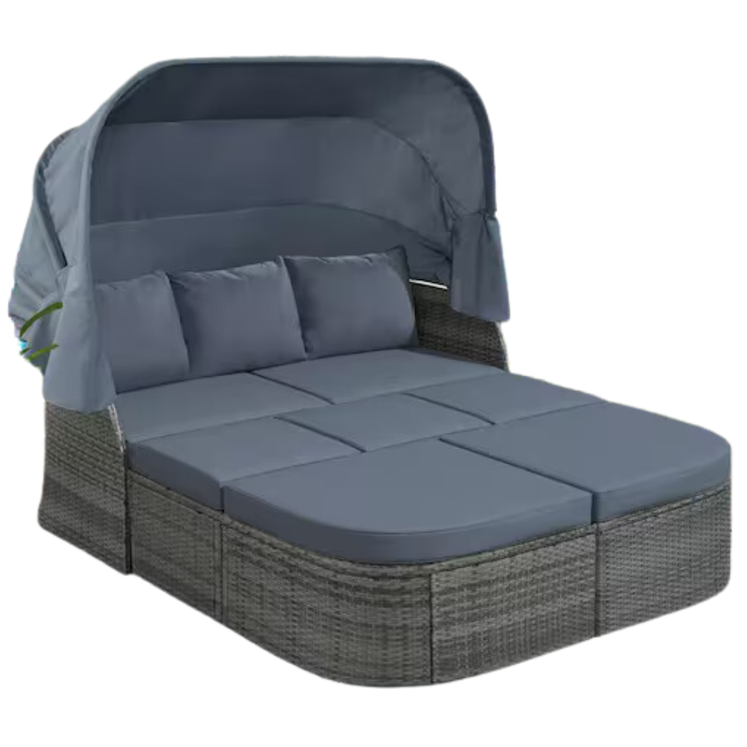 6-Piece Harper & Bright Wicker Outdoor Sectional Set Day Bed