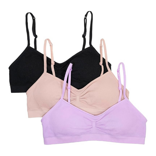 3-Pack Fruit Of The Loom Girls' Seamless Trainer Bras