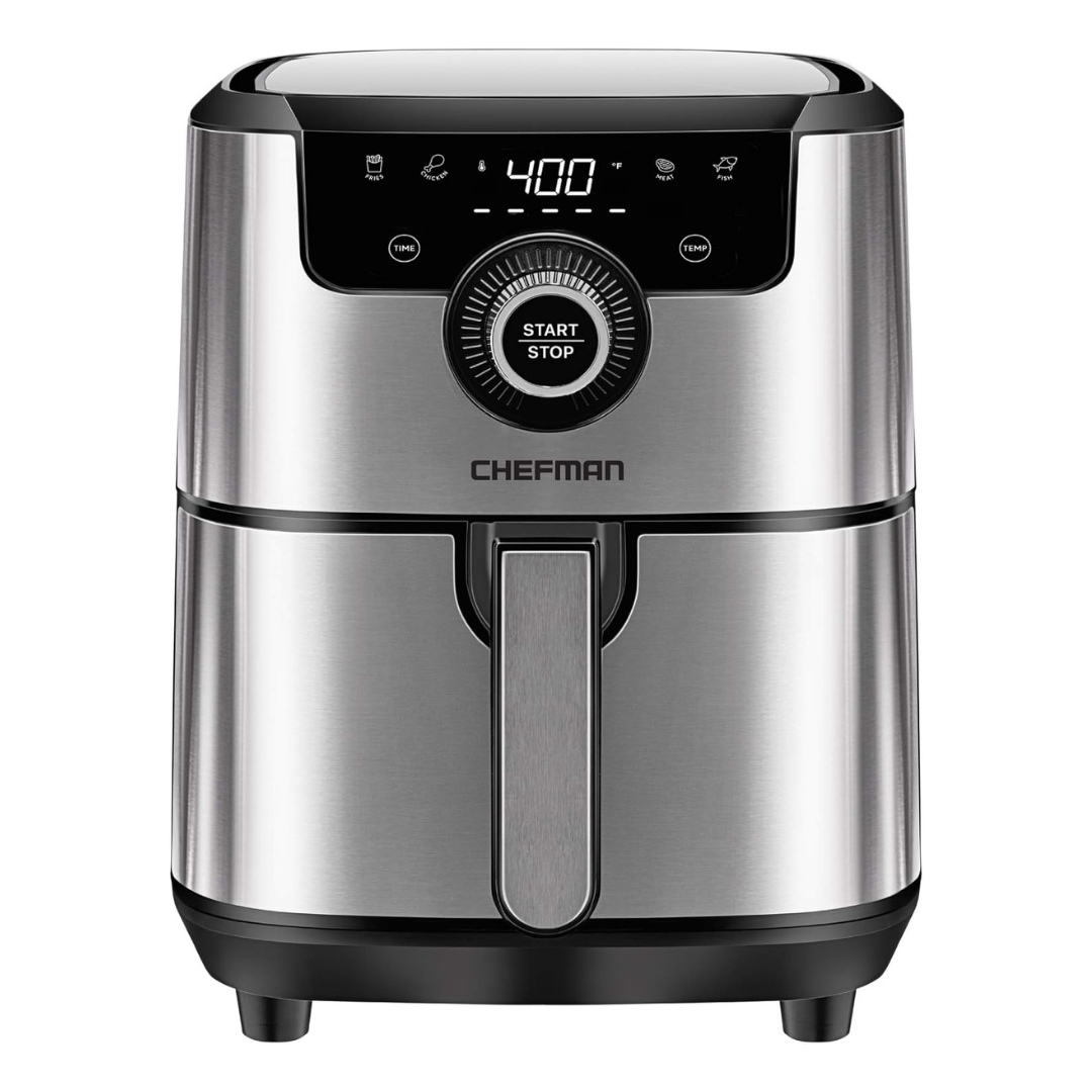 Chefman Square Nonstick Stainless Steel Analog Air Fryer