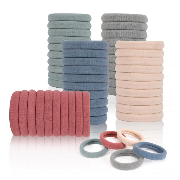 100-Piece Soft Elastic Seamless Cotton Hair Ties