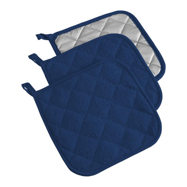 3-Piece DII Basic Terry Collection Quilted 100% Cotton Potholders