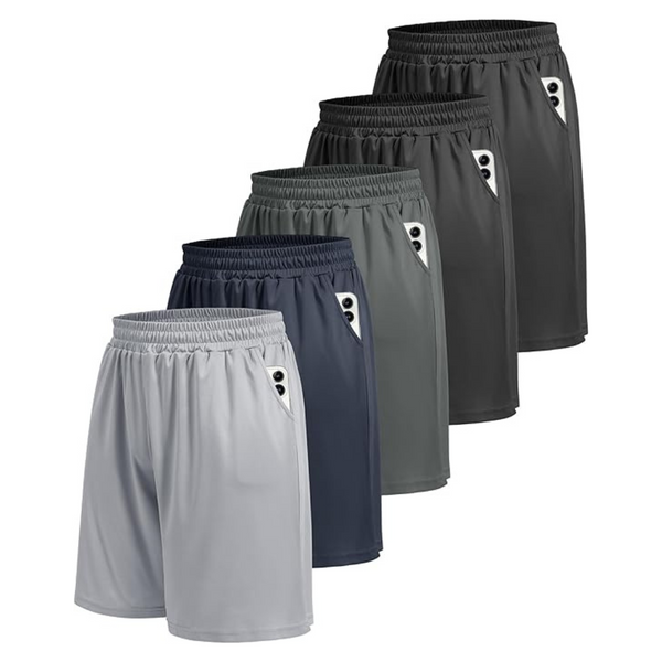 5-Pack Athletic Men's Shorts With Pockets