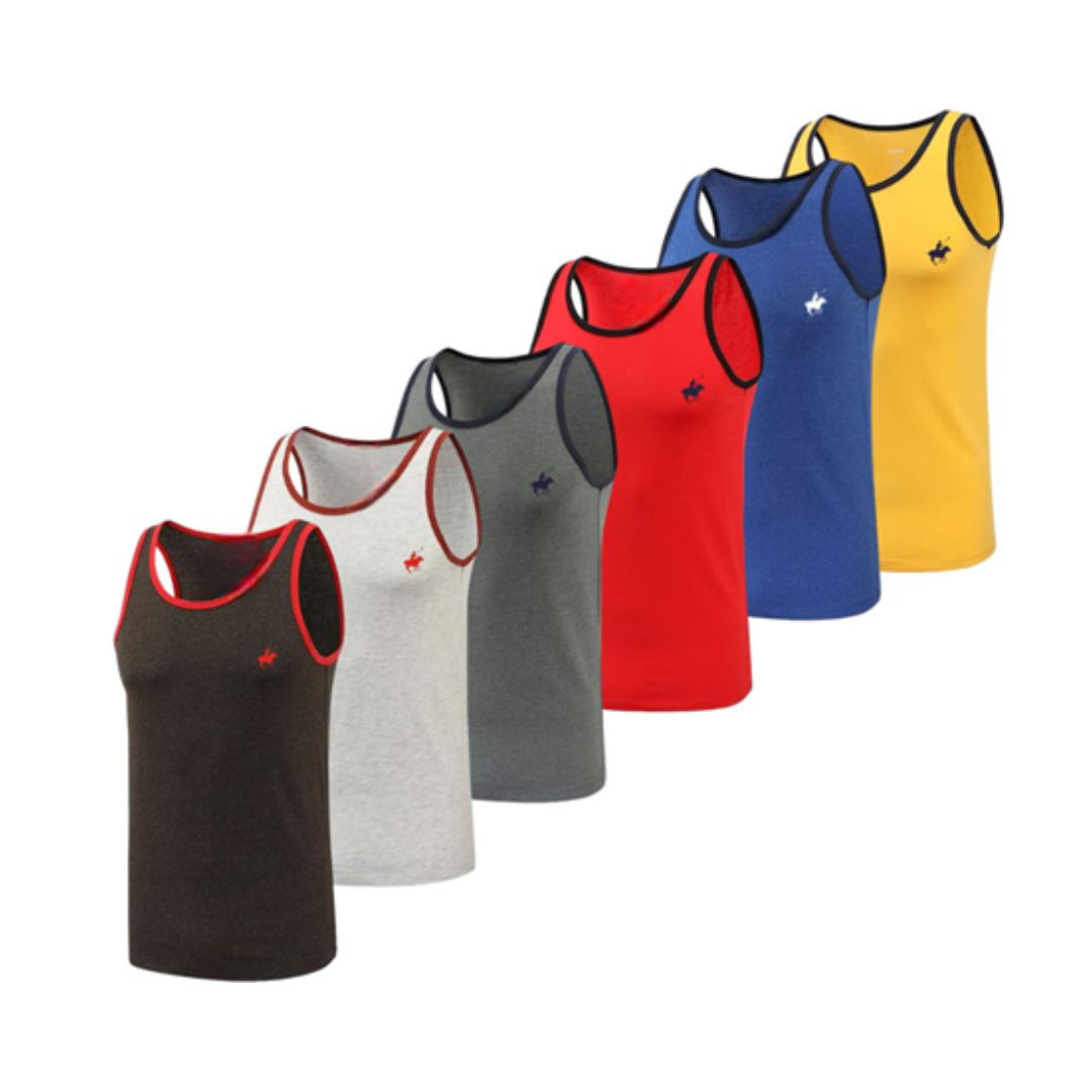 5-Pack Pacific Polo Club Men's Two-Tone Tops