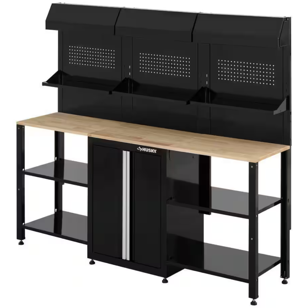 9-Piece Husky Ready-to-Assemble Steel Garage Workstation (Black)