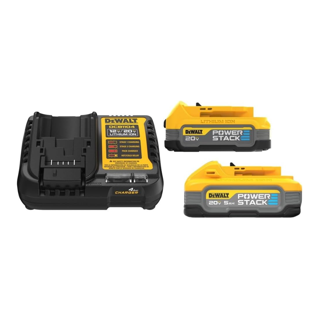 Dewalt DCBP315-2C 20V MAX PowerStack Lithium-Ion Batteries And Charger Starter Kit