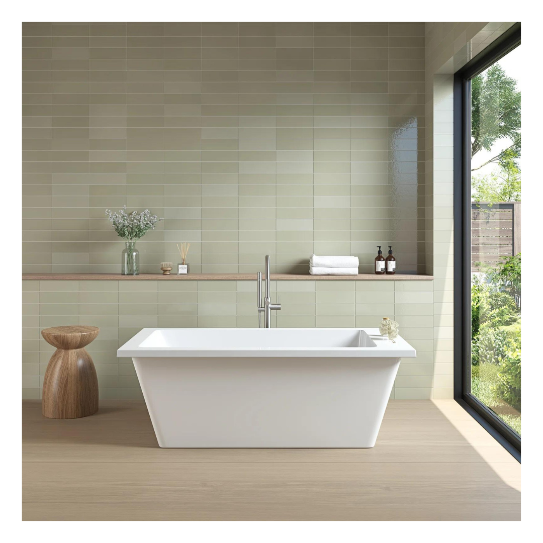 Hudson 60" Freestanding Flatbottom Soaking Wide-Rim Bathtub