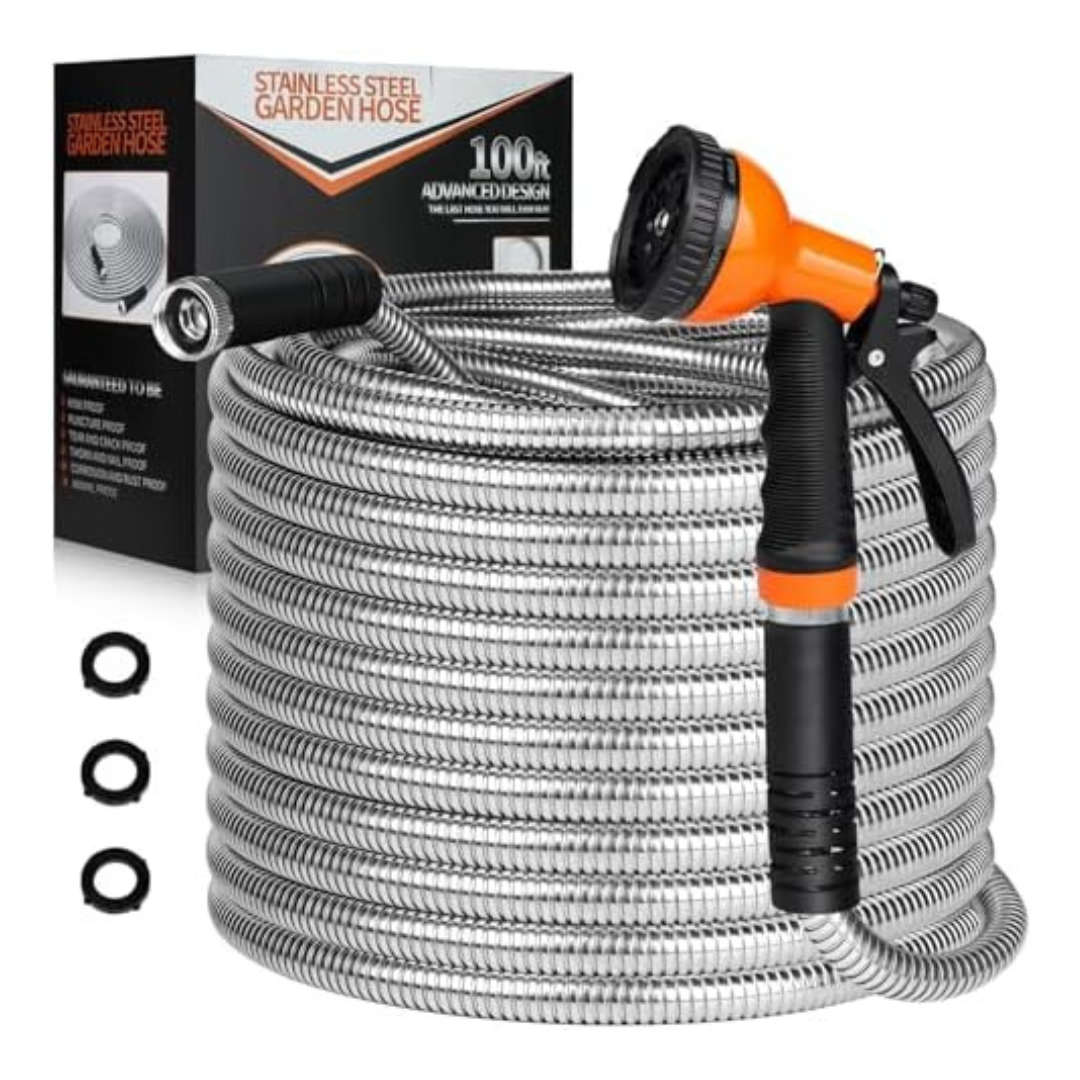 100 Ft Flexible Metal Garden Hose