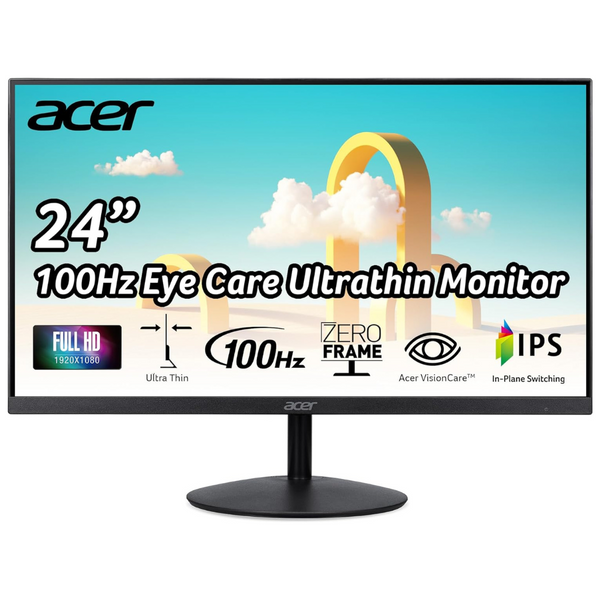 Acer 23.8″ Full HD (1920 x 1080) IPS Zero-Frame Gaming Office Monitor