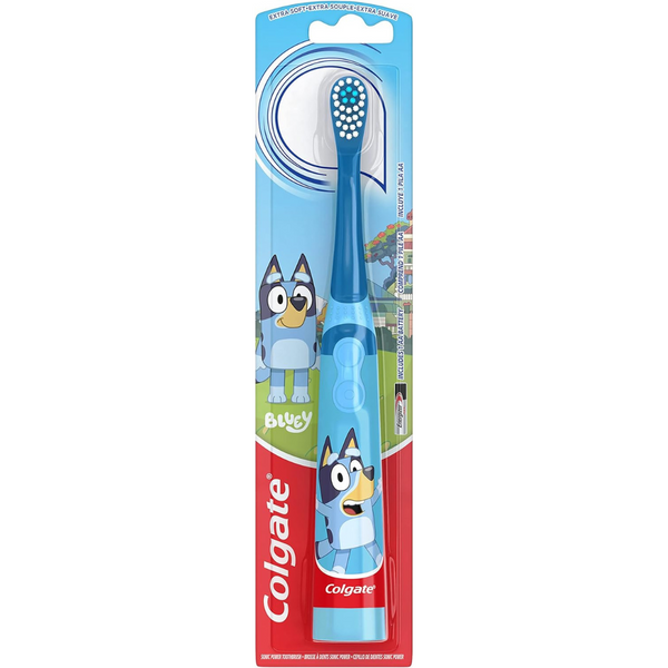 Colgate Kids Battery Powered Toothbrush with Included AA Battery, Bluey