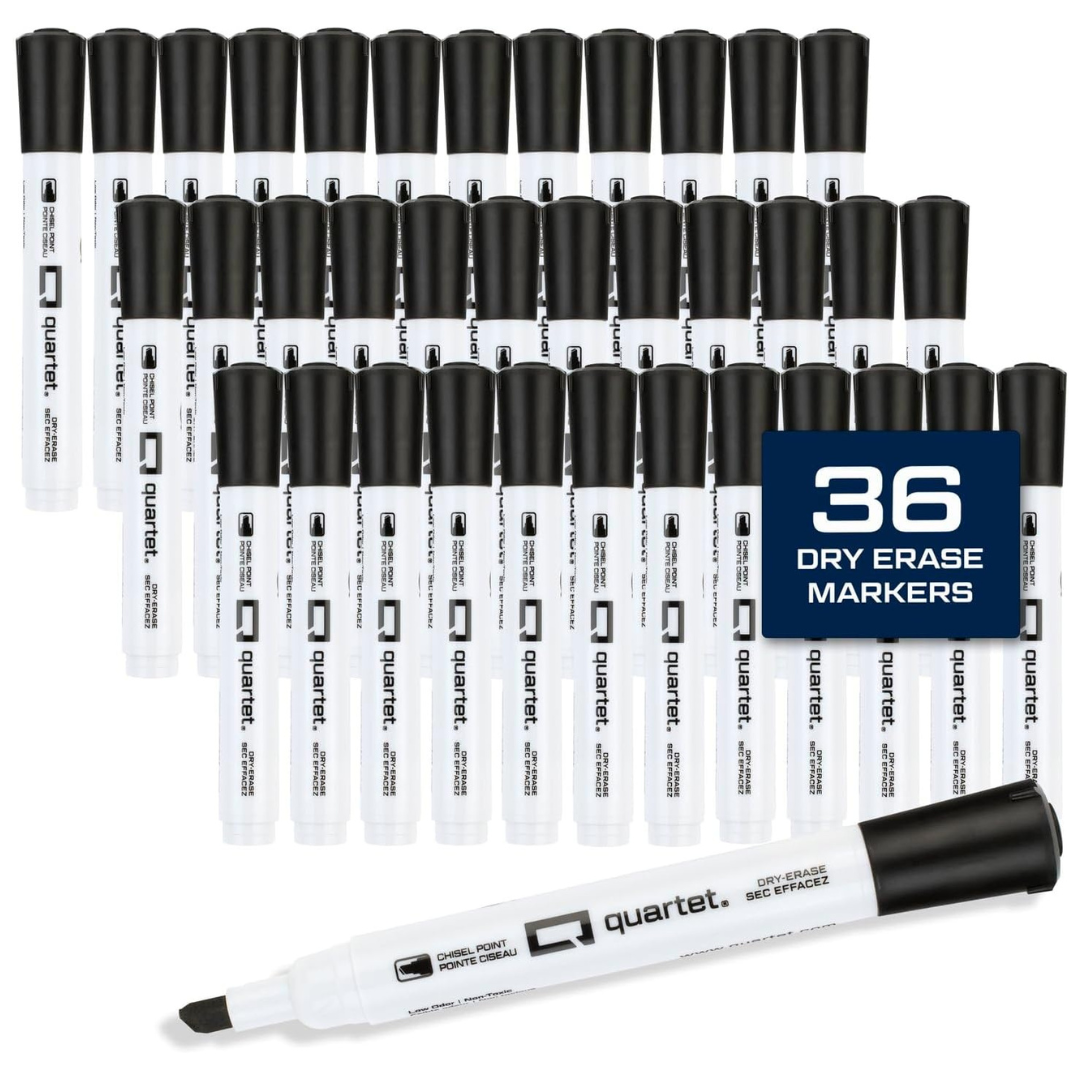 36-Pack Quartet Chisel Tip White Board Dry Erase Markers