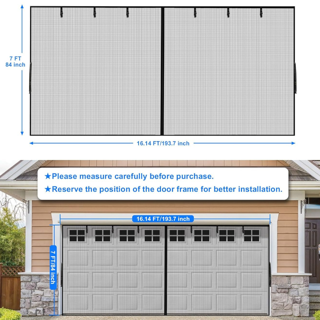 Eapele 16 x 7ft Screen Garage Door Screen For 2 Car Garage