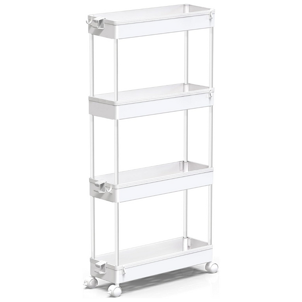 Spackeeper 4-Tier Slim Storage Mobile Shelving Cart (5 Colors)