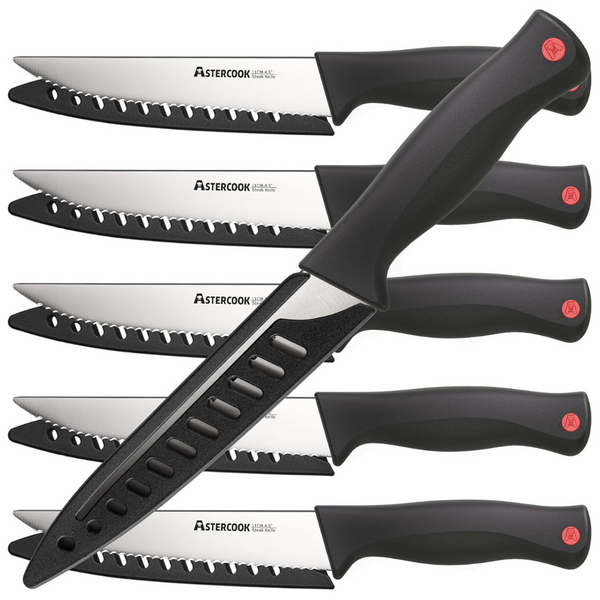 6-Piece Astercook Stainless Steel Ultra Sharp Kitchen Knife Set