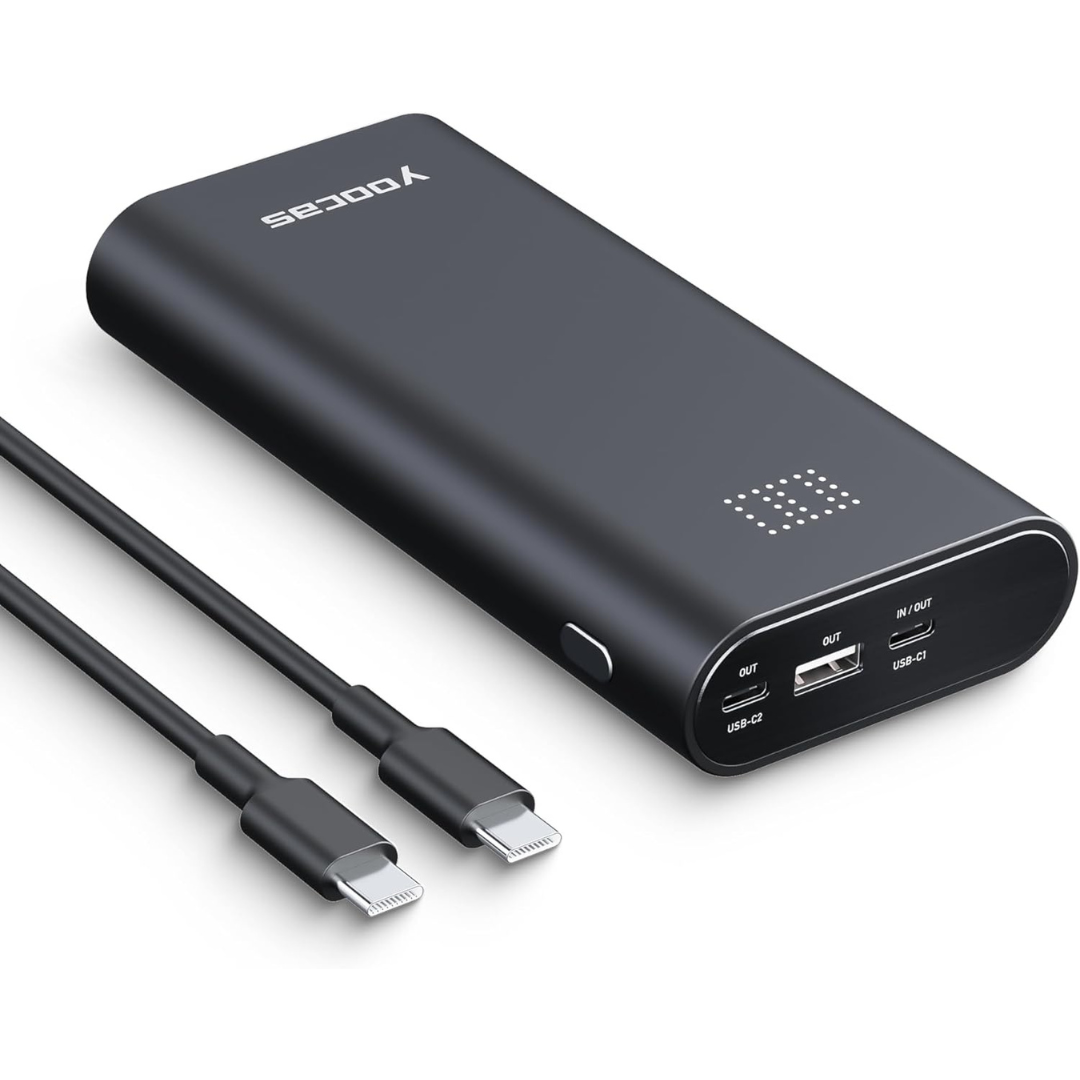 Yoocas 20000mAh Power Bank With 65W USB-C Fast Portable Charger