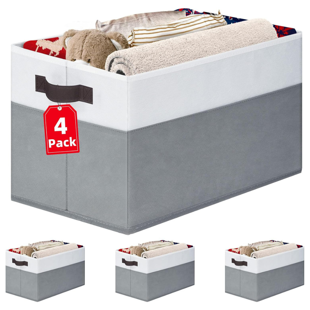 4-Pack Criusia Fabric Closet Organizers and Storage Bins (Various)