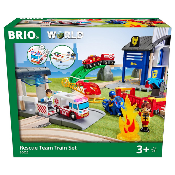 44-Piece BRIO World 36025 Rescue Team Train Interactive Toy Set