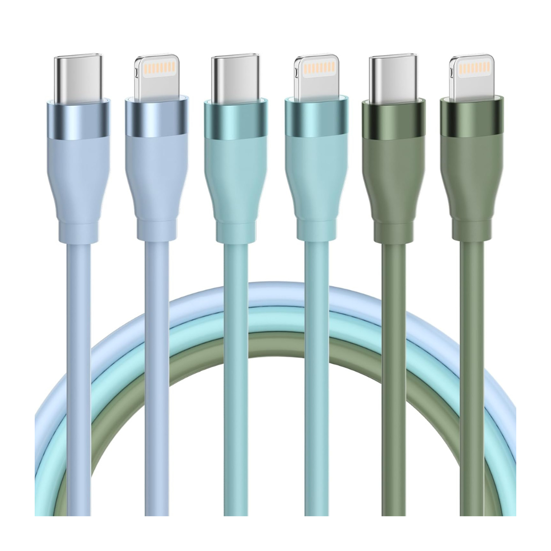 3-Pack Apple MFi Certified 6ft Fast Charging USB-C To Lightning Cable