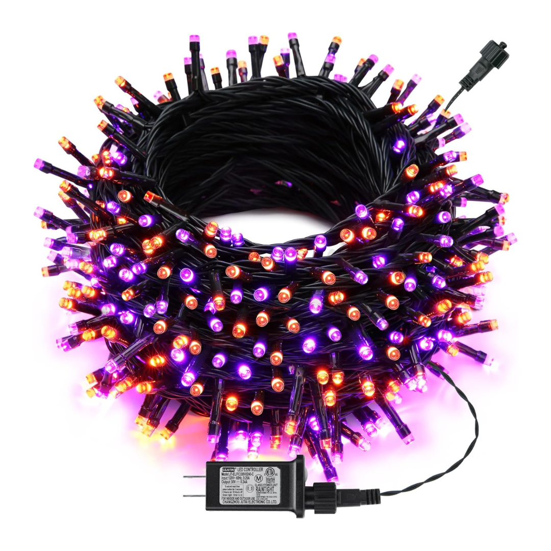 Waterproof Plug-In 100FT 300 LED Orange Purple String Lights