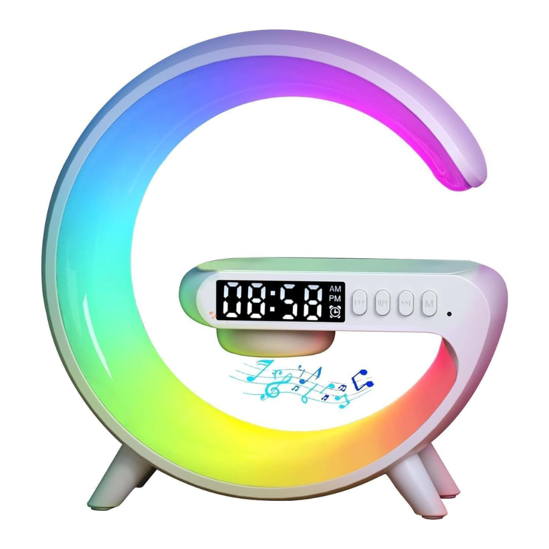 PKOU RGB LED Lights Bluetooth Speaker With Wireless Charging Station