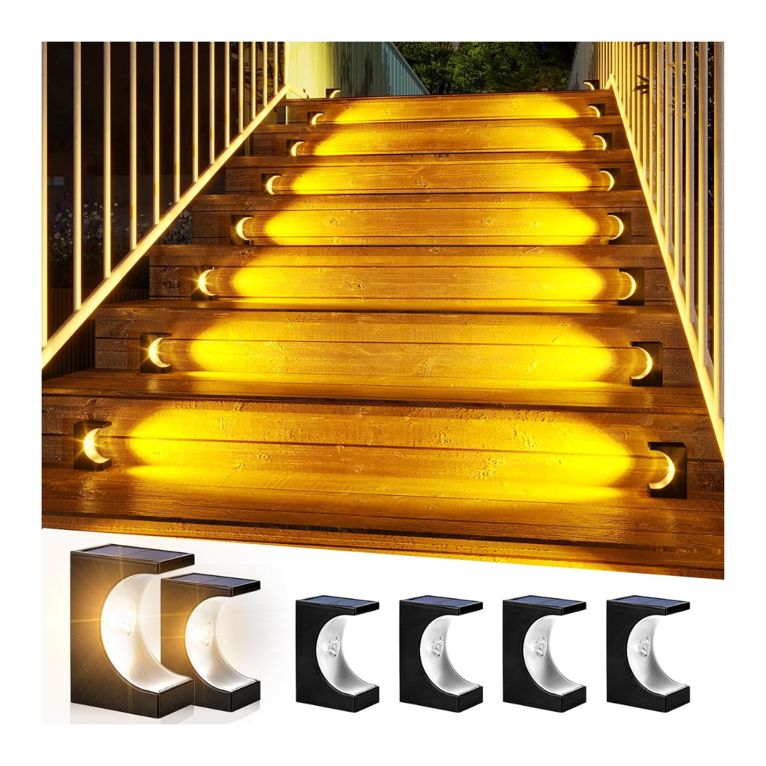 6 Pack Waterproof IP65 LED Solar Step Stair Lights