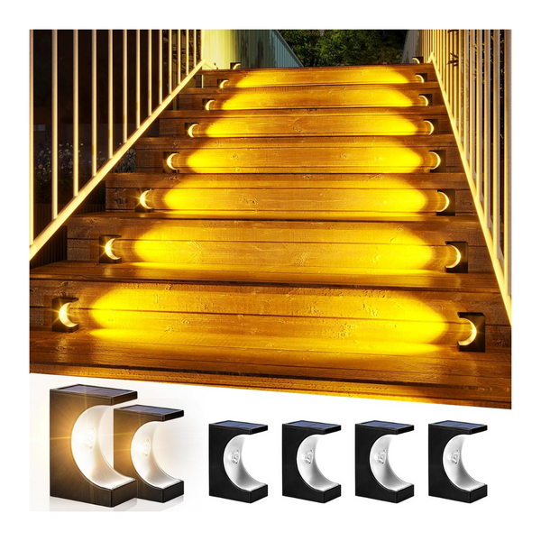 6 Pack Waterproof IP65 LED Solar Step Stair Lights