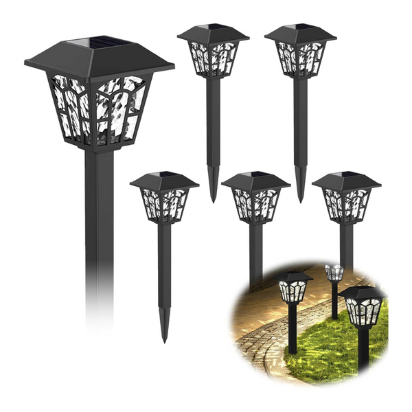 6-Pack Waterproof Dusk To Dawn LED Bright Solar Lights