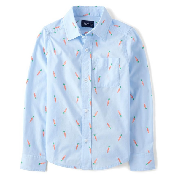 The Children's Place Boys' Long Sleeve Poplin Button Down Shirt